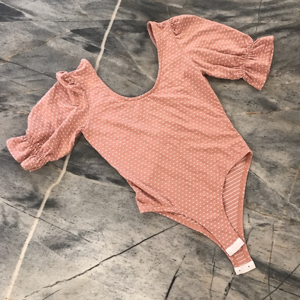 Petite Pink Pin Striped Bodysuit